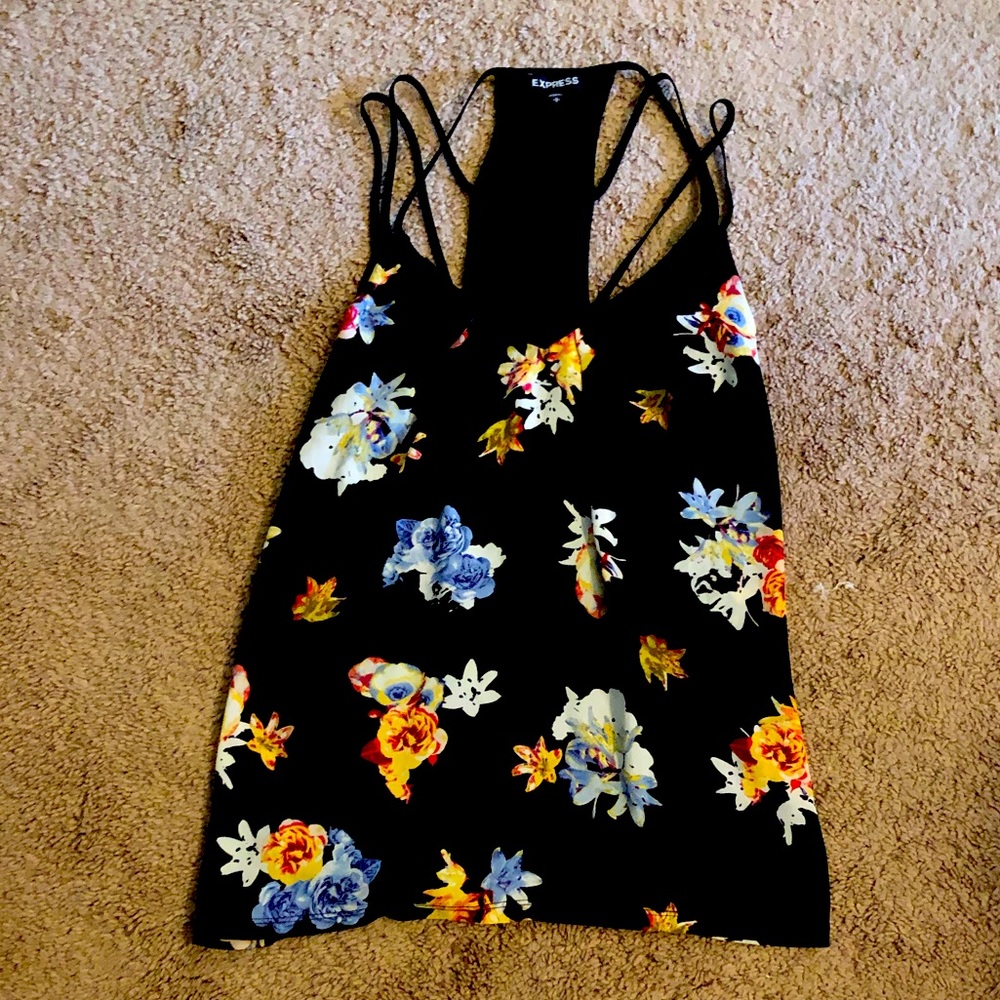Black Floral Tank